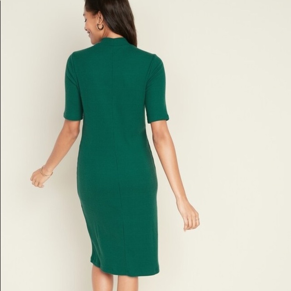 New Plus Gray Mock-Neck Rib-Knit Tee Dress - Picture 2 of 3